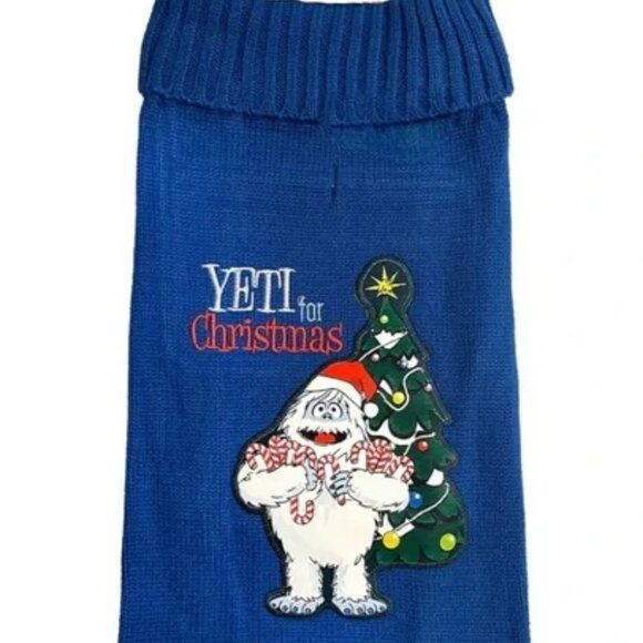 Adorable Embroidered Bumbles Yeti Christmas Dog Sweater!  Size M, NWT - Picture 1 of 8